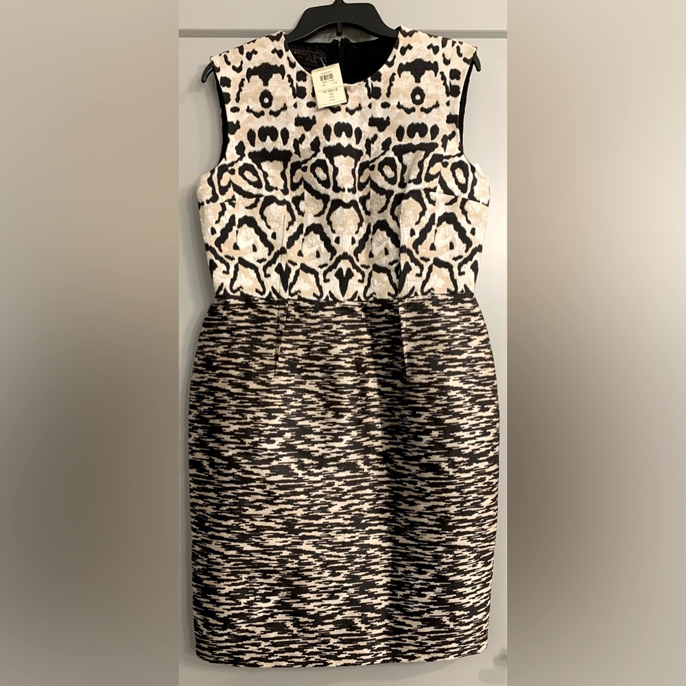 Giambattista Valli Sheath Silk Cotton Blend Dress Size 10 Made in Italy NWT